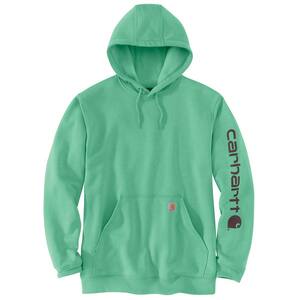 Men's Large Tall Sea Green Space Dye Cotton/Polyester Loose Fit Midweight Sleeve Graphic Sweatshirt