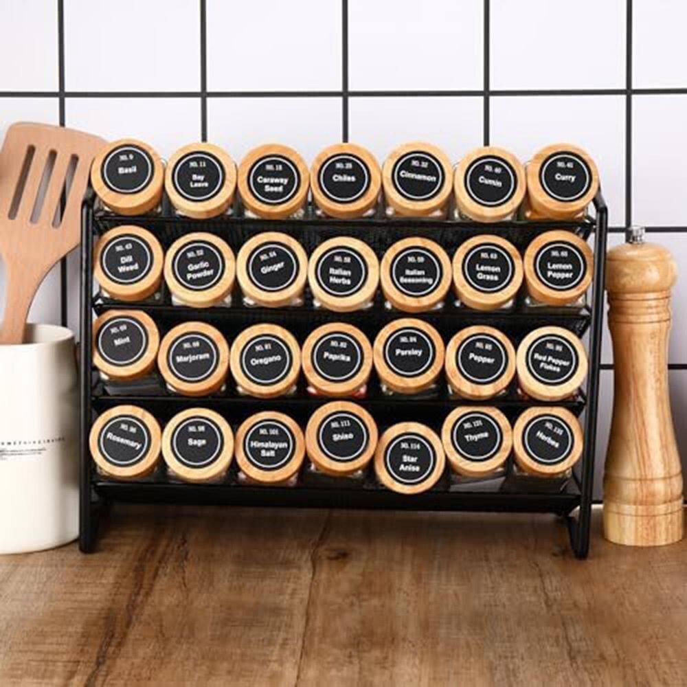 24-Piece Clear Glass Spice Jar Set Bamboo Lids Includes Labels Funnel Marker Kitchen Cabinet Organizer Essentials price history on PriceWatchPro
