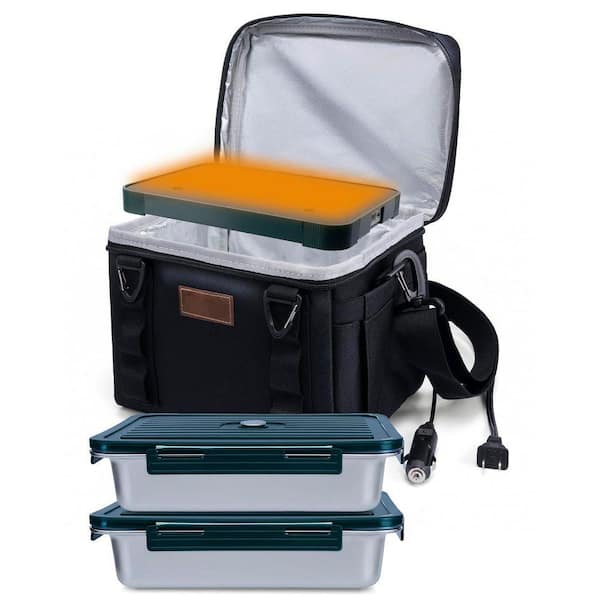 Portable Electric Lunch Box Food Warmer, 12V/24V/110V Heated Lunch Box for Truck, Car, Travel, Work & Home Use
