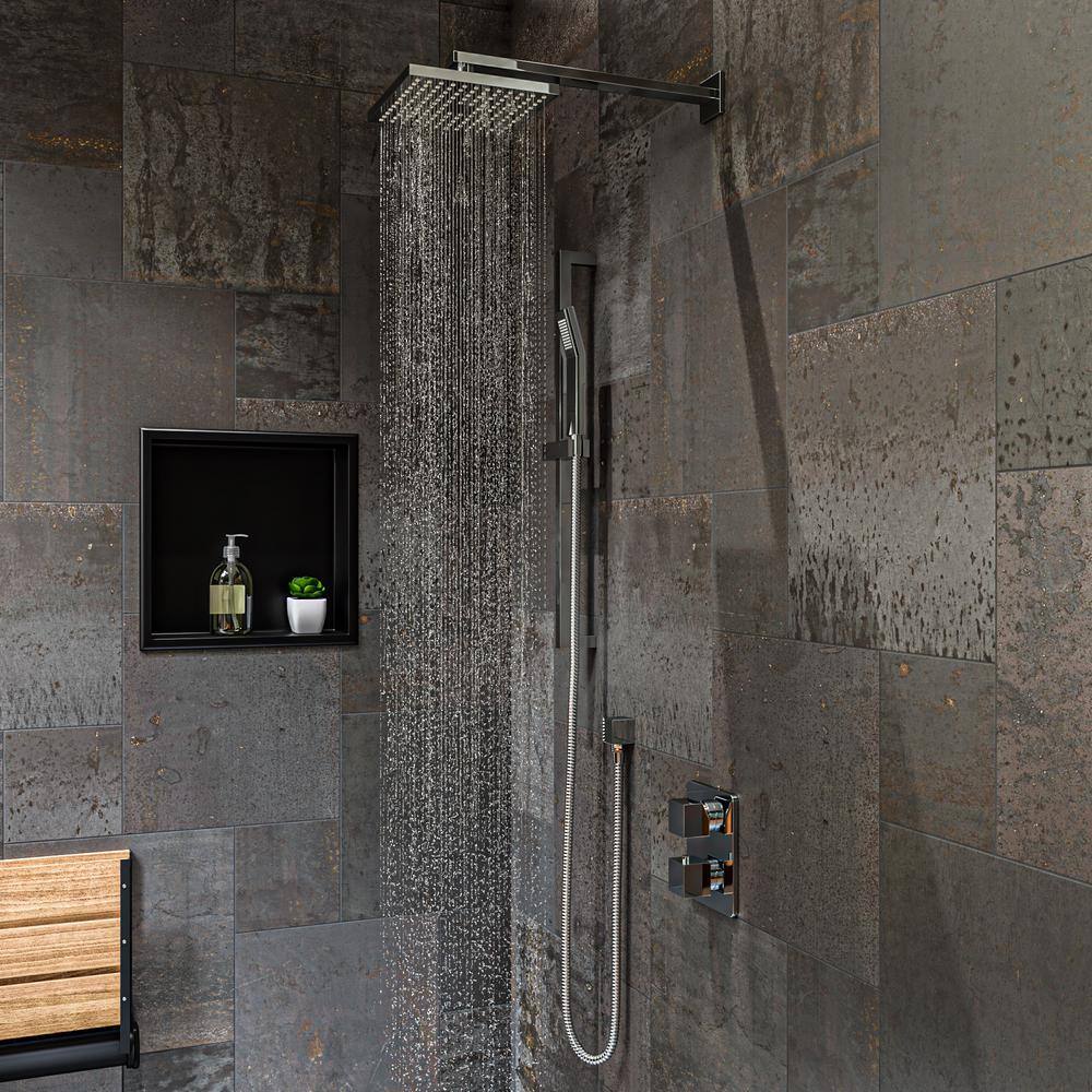 Brushed Black Stainless Steel Wall Mount Shower Niche