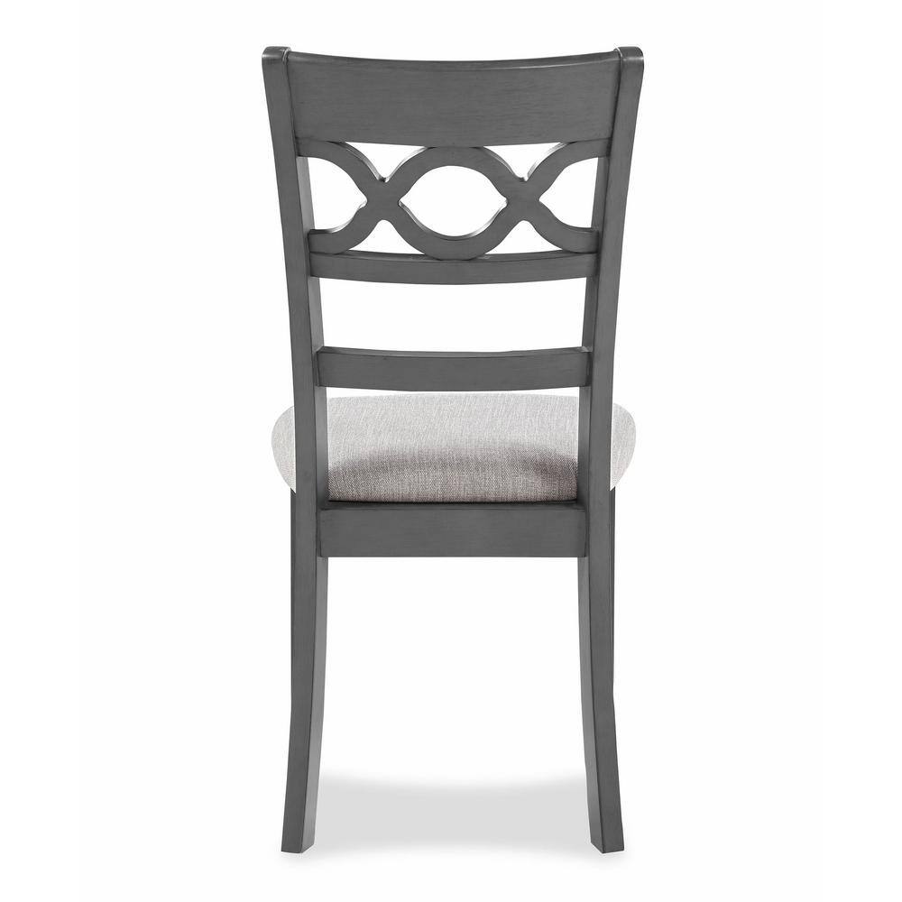 Gray Round Solid Wood Dining Set with Cushioned Chairs