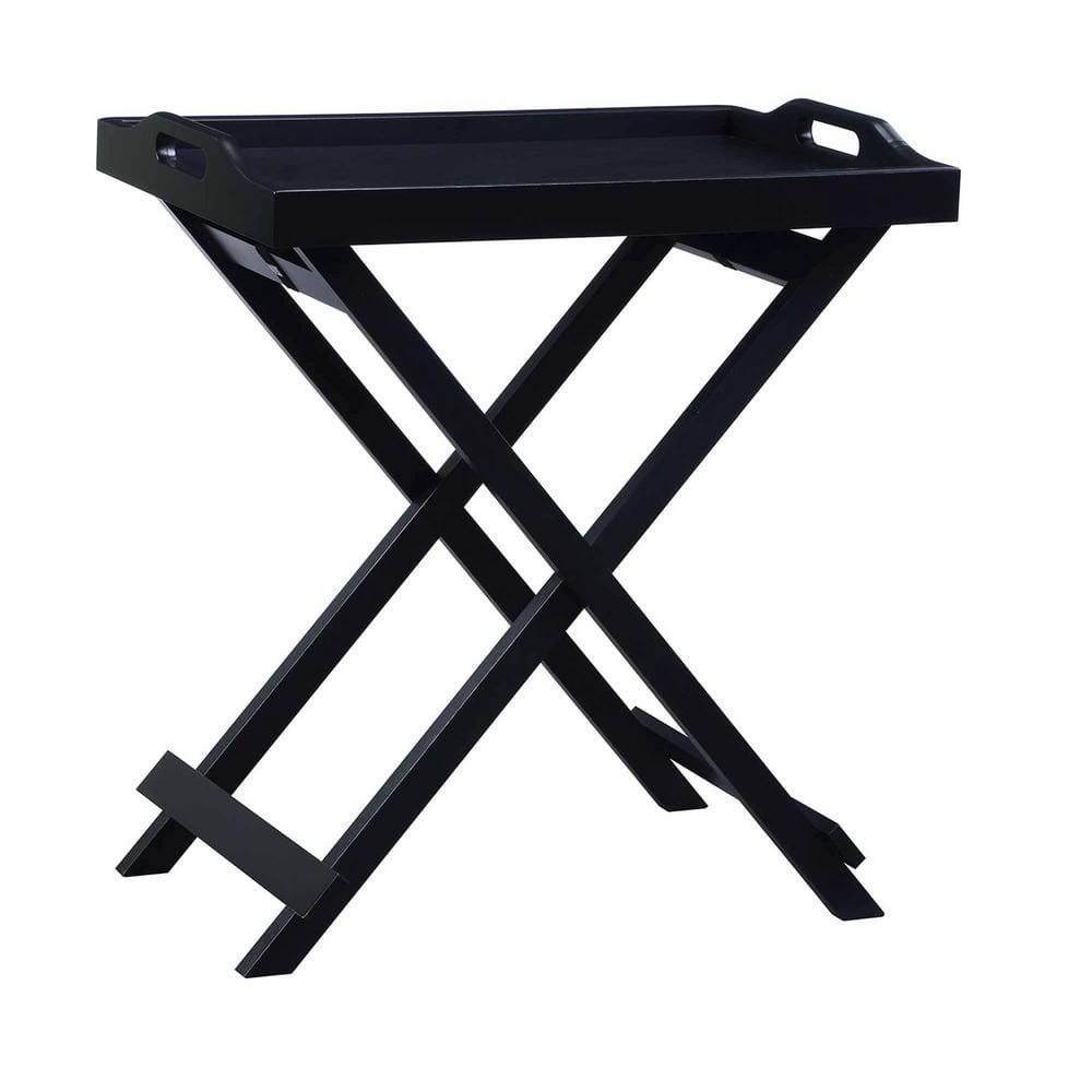 Designs2Go Sleek Black Folding Tray Table with Easy-Fold Legs