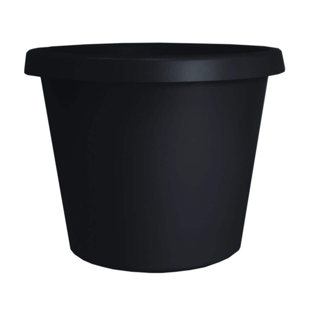 Vigoro 16 in. Antonella Large Black Plastic Planter (16 in. D x 12.8 in. H) with Drainage Hole