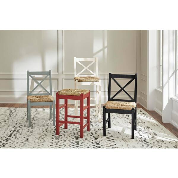 Home Decorators Collection Dorsey Willow Green Backless Wood Counter Stool with Woven Rush Seat - image 4