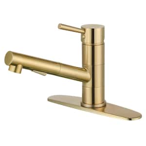 Concord Single-Handle Pull-Out Sprayer Kitchen Faucet in Brushed Brass