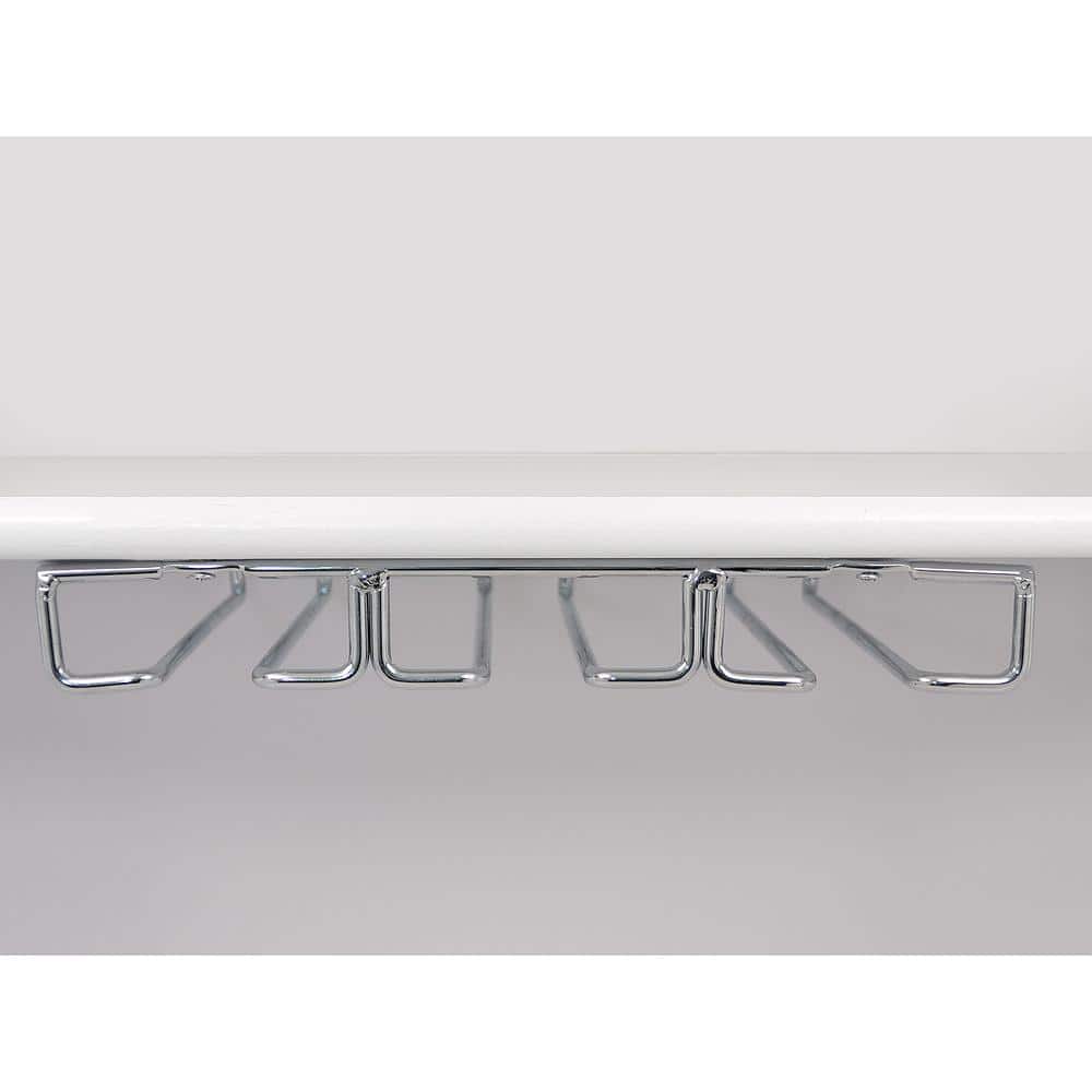 Chrome Under-Cabinet Wine Glass Rack and Stemware Holder