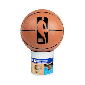 Floating Basketball Swimming Pool and Spa Chlorine Dispenser Featuring Classic NBA Logo