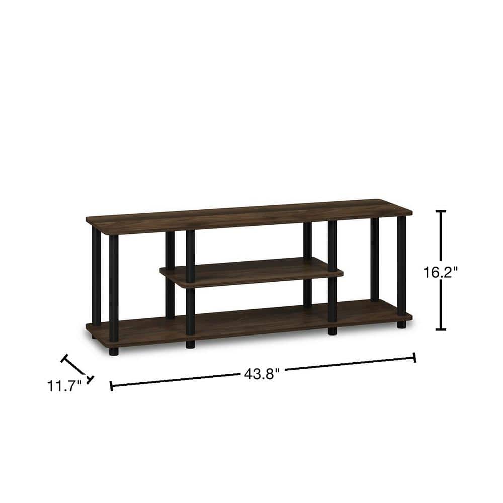 Columbia Walnut and Black 3-Tier Corner TV Stand for 50" TVs