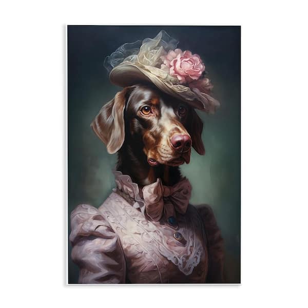 Chocolate Lab Victorian Era by Wumples 1-Piece Unframed Animal Graphic Art Print 15 in. x 10 in.