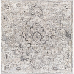 Tuscany Gray Traditional 7 ft. x 7 ft. Indoor Area Rug