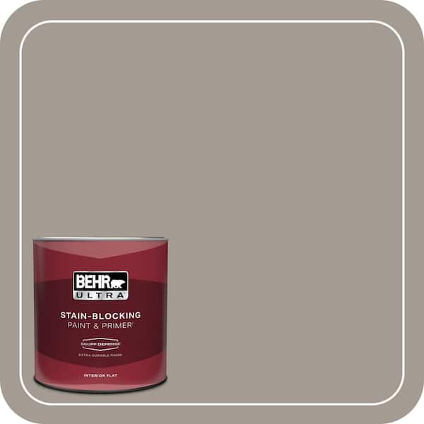 BEHR ULTRA 1 qt. #BXC-54 River Pebble Extra Durable Flat Interior Paint & Primer
