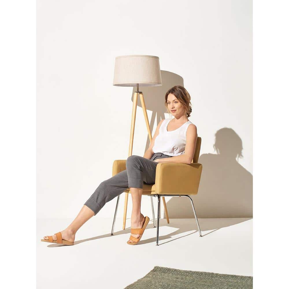 Emma LED Tripod Natural Wood Floor Lamp for Kids' Nursery