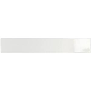 Zekke White 4 in. x 0.43 in. Polished Porcelain Subway Wall Tile Sample
