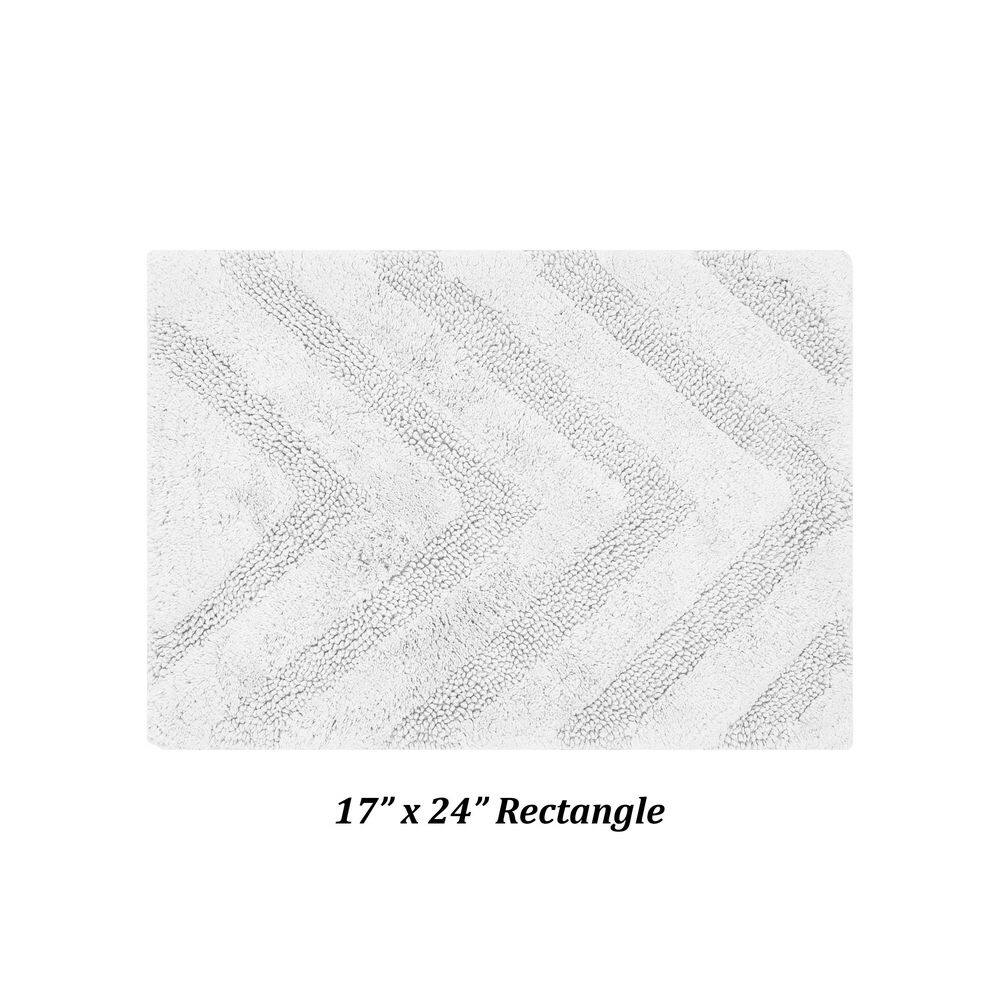 Hugo White Cotton Tufted Non-Slip Bath Rug 17" x 24"