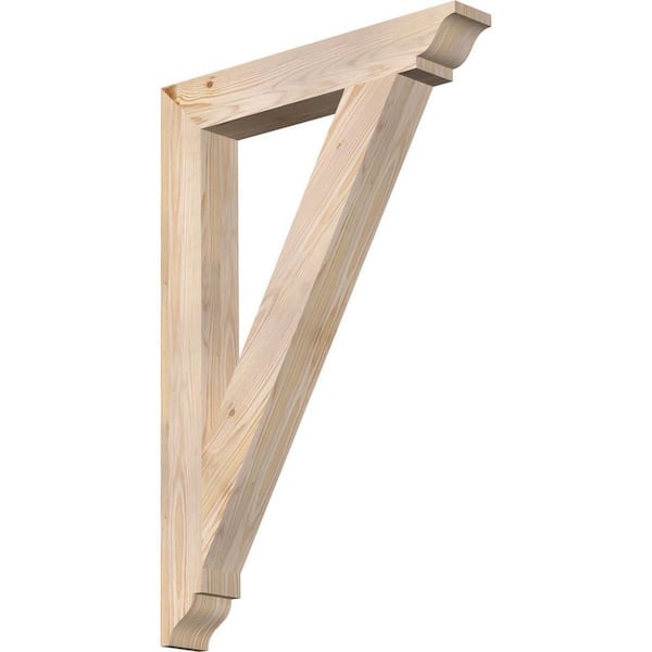Ekena Millwork 3-1/2 in. x 36 in. x 24 in. Douglas Fir Traditional Smooth Bracket