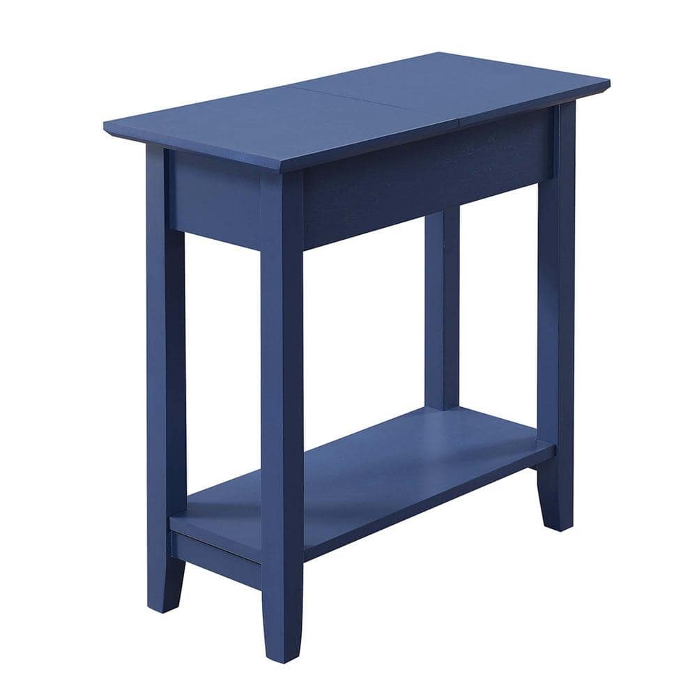 Convenience Concepts American Heritage Cobalt Blue Flip Top End Table R6 336 The Home Depot