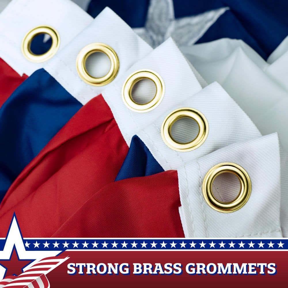 Large Patriotic Pleated Fan Flag with Embroidered Stars