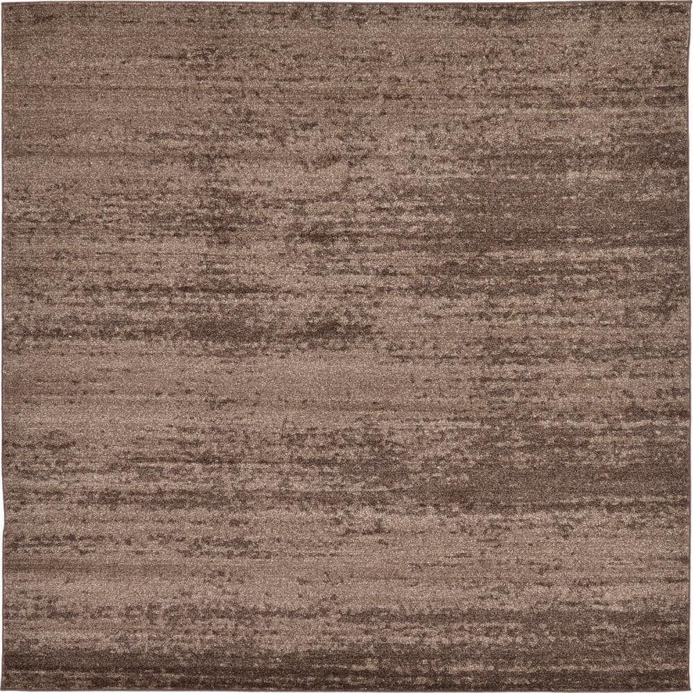 Del Mar Easy-Care Tufted Brown Square Synthetic Rug