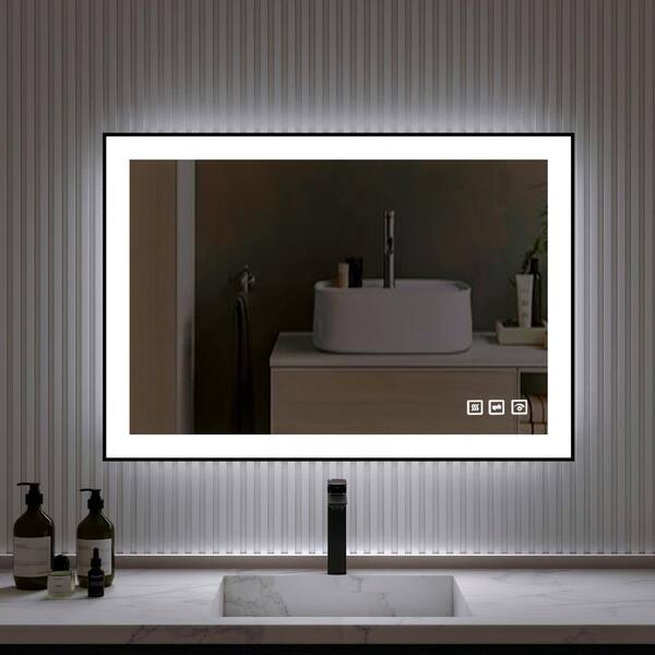 Waterpar In W X In H Rectangular Framed Anti Fog Led Wall