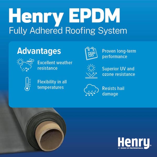 Single-Ply Roofing Ethylene Propylene Diene Monomer (EPDM) Synthetic Roll Membrane (Black) 10 ft. x 50 ft. (500 s