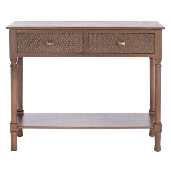 SAFAVIEH Halton 35.5 in. Brown 2-Drawer Console Table
