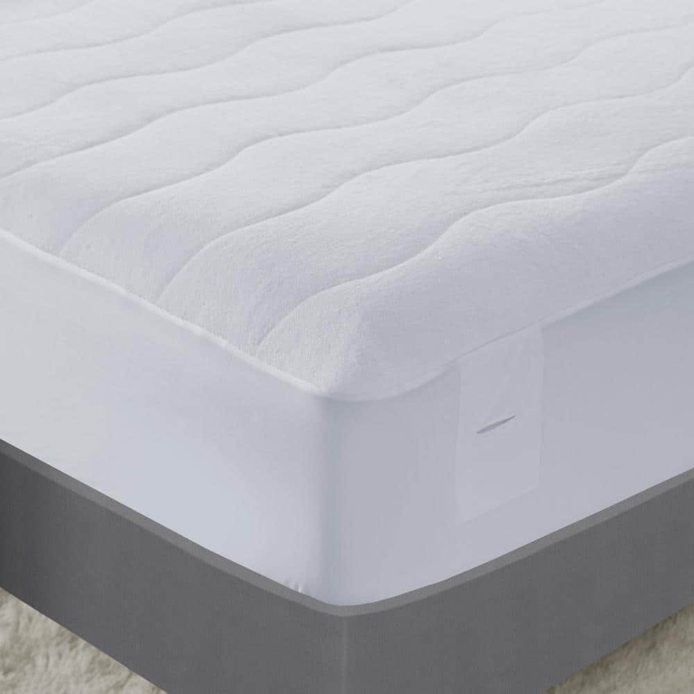 Full White Plush Heated Mattress Pad with 10 Heat Settings