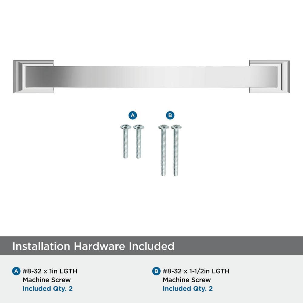 Polished Chrome 6-5/16 inch Cabinet Bar Pull with Mounting Hardware