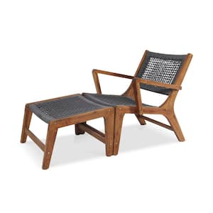 Sevilla Chair with Footrest Wood Outdoor Lounge Chair