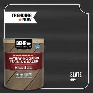 1 gal. #ST-102 Slate Semi-Transparent Waterproofing Exterior Wood Stain and Sealer