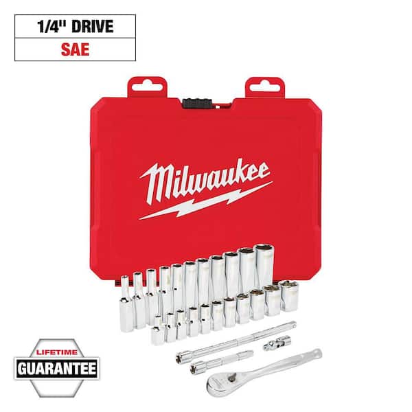 1/4 in. Drive SAE Ratchet and Socket Mechanics Tool Set (26-Piece)