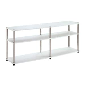 Designs2Go 16 in. White Composite TV Stand Fits TVs Up to 65 in. with Open Storage