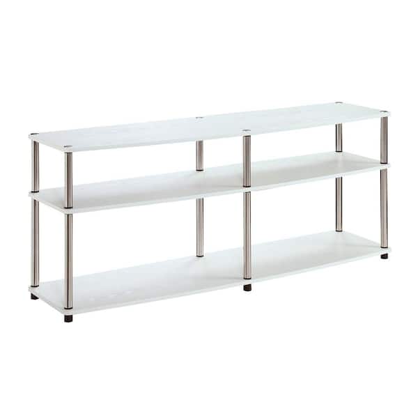 Convenience Concepts Designs2Go No Tools White 3 Tier Wide TV Stand for TVs up to 65 in.