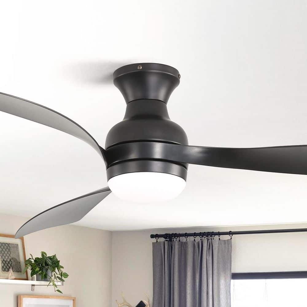 Flush Mount Black Ceiling Fan
