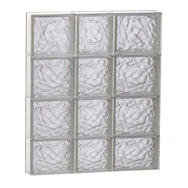 Clearly Secure 21.25 in. x 29 in. x 3.125 in. Frameless Ice Pattern Non-Vented Glass Block Window