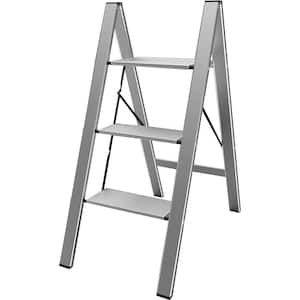 Ultra Slim Three Step 3 ft. Aluminum Step Ladder 7 ft. Reach