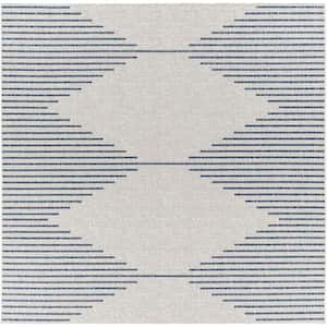 Peroti White 6 ft. 7 in. Square Indoor/Outdoor Area Rug