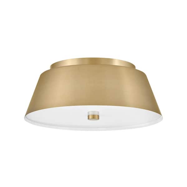LARK - Tess 14.0 in. 2-Light Lacquered Brass Flush Mount