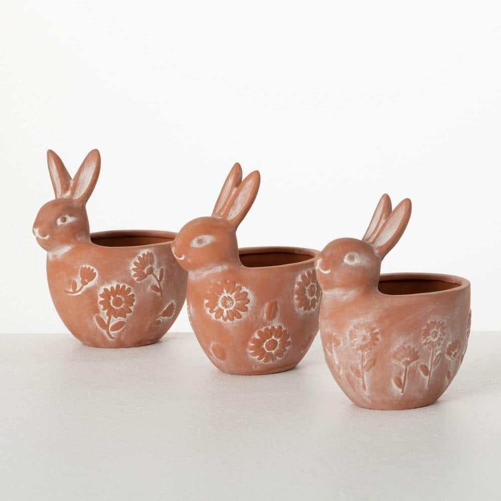 Reviews for SULLIVANS 5.75 in. Terracotta Bunny Indoor Planter Set of 3 ...