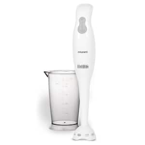 2-Speed White Immersion Blender Hand Mixer with 30 Oz. Measuring Cup