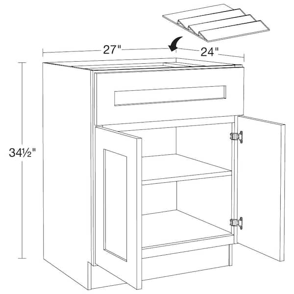 Hargrove Cinnamon Stain Plywood Shaker Assembled Base Kitchen Cabinet Soft  Close 36 in W x 24 in D x 34.5 in H