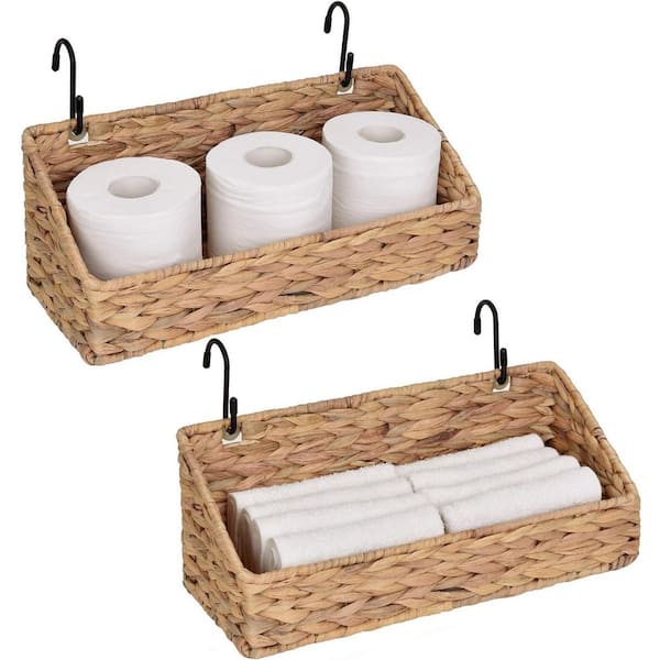 Unbranded Brown 15 in. x 6 in. Polyethylene Decorative Basket (Set of 2)