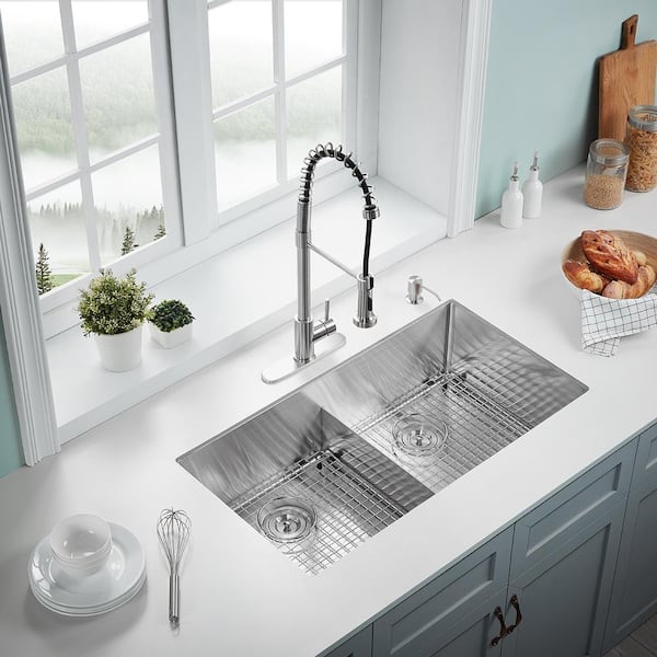 Stainless steel kitchen sink cabinet - SBC36FDD - SUNSTONE - for garden /  home