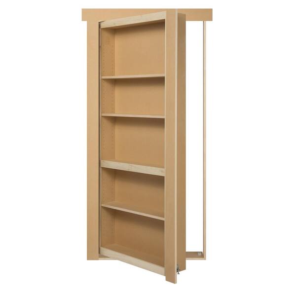 The Murphy Door 30 in. x 80 in. Flush Mount Assembled Paint Grade MDF Unfinished Universal Solid Core Interior Bookcase Door