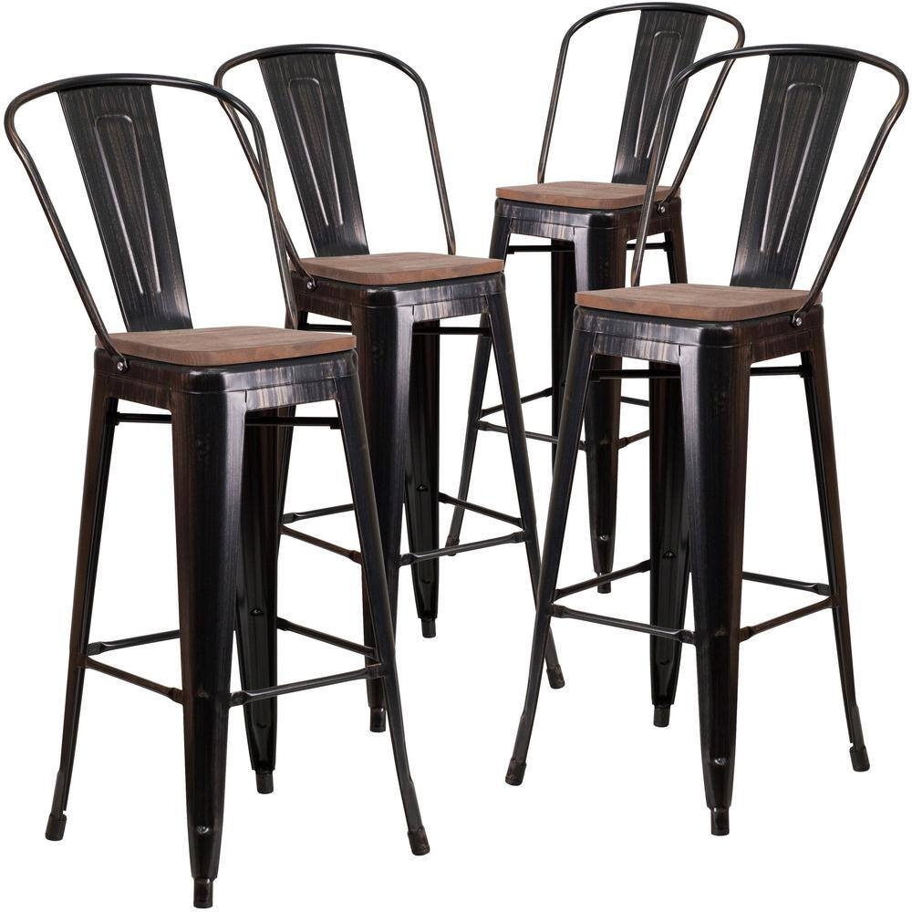 Buy Amisco Upright Bistro-Style Metal Barstool in Cushion - Free Shipping