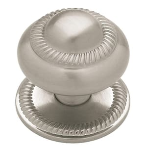 Liberty Roped 1-1/2 in. (38 mm) Satin Nickel Round Cabinet Knob with Backplate