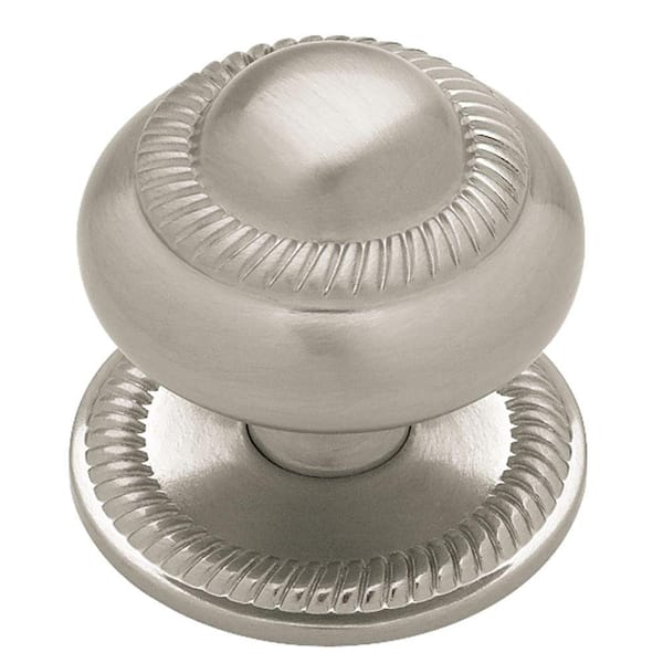 Liberty Liberty Roped 1-1/2 in. (38 mm) Satin Nickel Round Cabinet Knob with Backplate