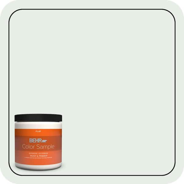 BEHR PREMIUM PLUS 8 oz. #460C-1 Aegean Mist Flat Interior/Exterior Paint & Primer Color Sample