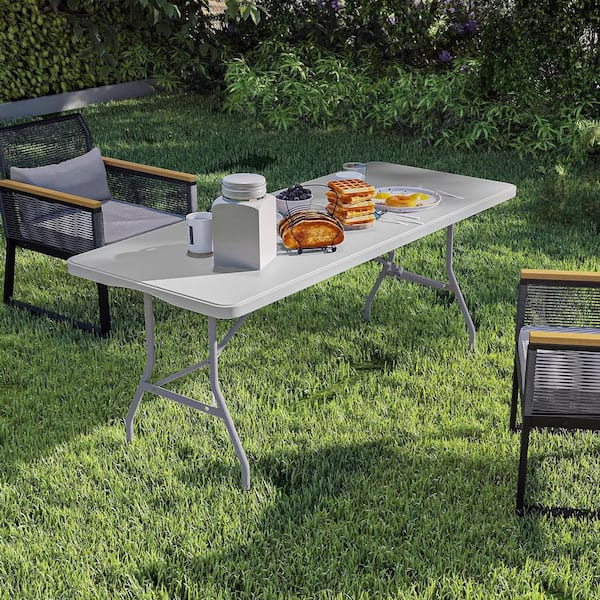 Unbranded 6 ft. Folding Table with Handle, Ideal for Outdoors Camping, Picnics