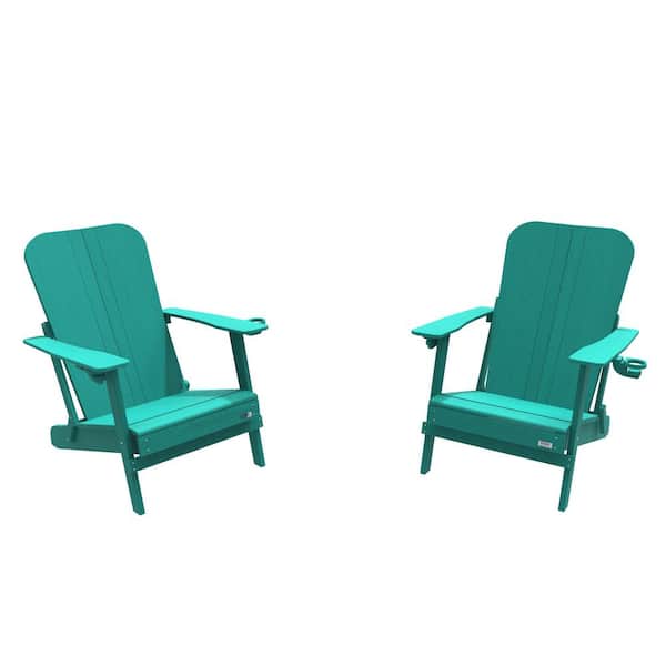 moda furnishings Charlotte Cyan Folding Plastic Patio Adirondack Chair (2-Pack)