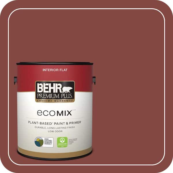 1 gal. #S-H-170 Red Brick Flat EcoMix Plant-Based Interior Paint & Primer